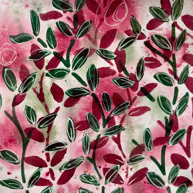 Paper Artsy Kate Crane Stencil ps453 leaves