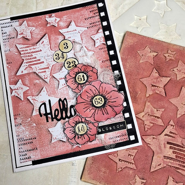 Paper Artsy Mags Woodcock Stencil ps507 hello