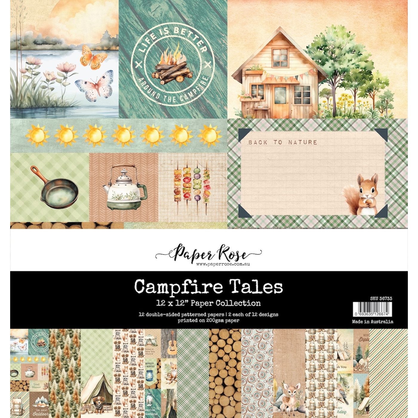 Paper Rose Campfire Tales 12x12 Paper 36733