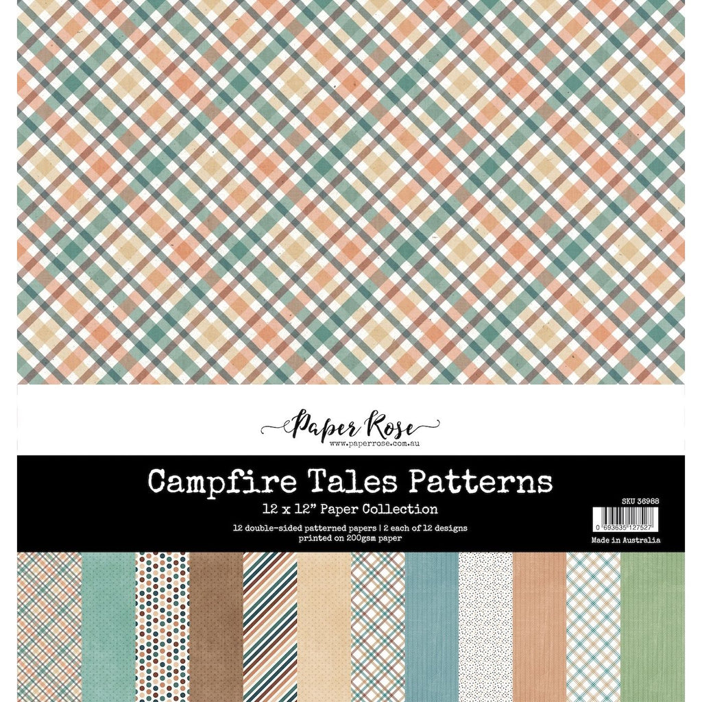Paper Rose Campfire Tales Patterns 12x12 Paper 36988