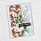 Paper Rose Floral Christmas Coverplate Die 32466 merry and bright