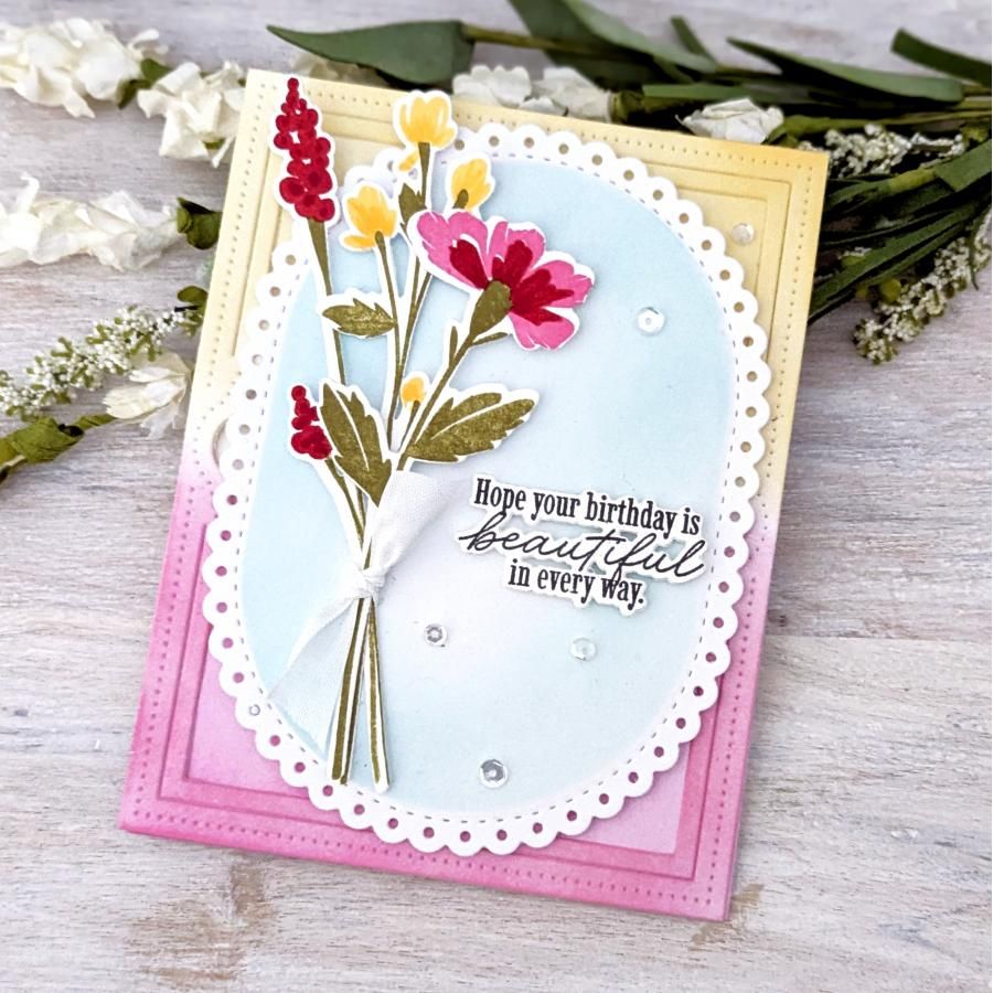 Papertrey Ink Blooming Beauties Dies pti-0901 birthday