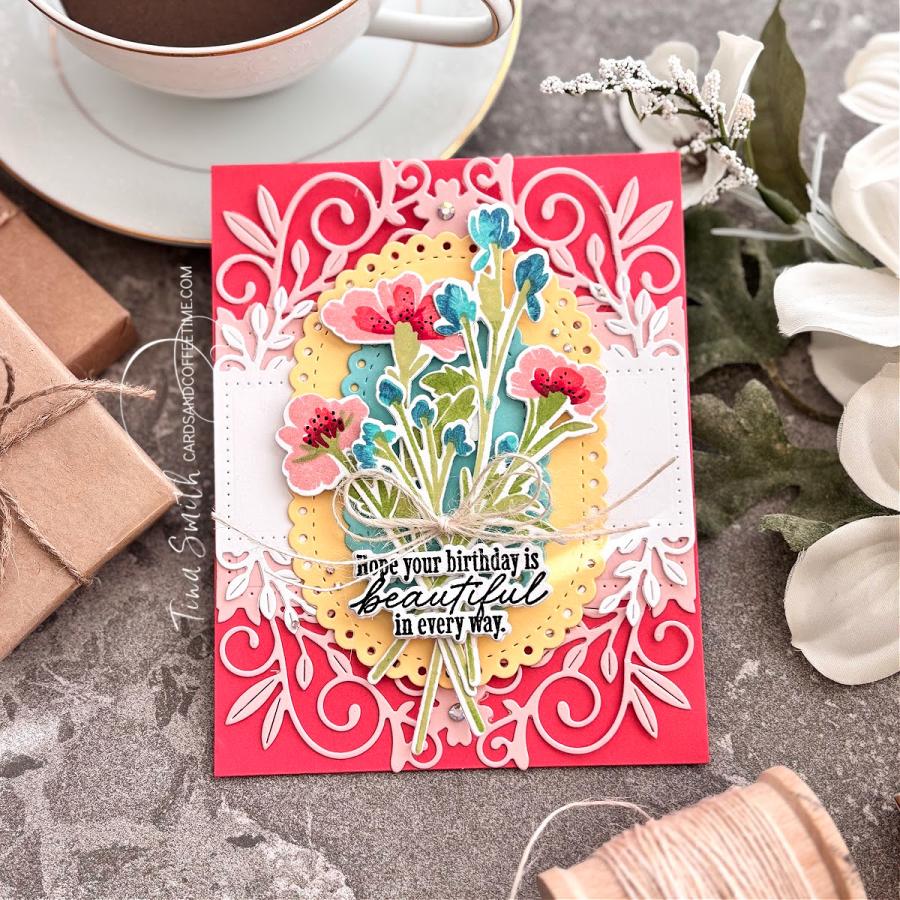 Papertrey Ink Blooming Beauties Dies pti-0901 greenery
