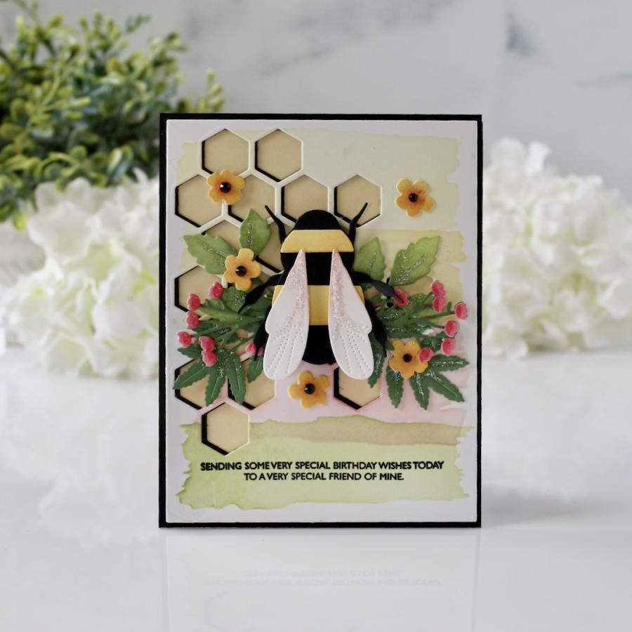 Papertrey Ink Brushstrokes Stencils  -0104 bumble bee