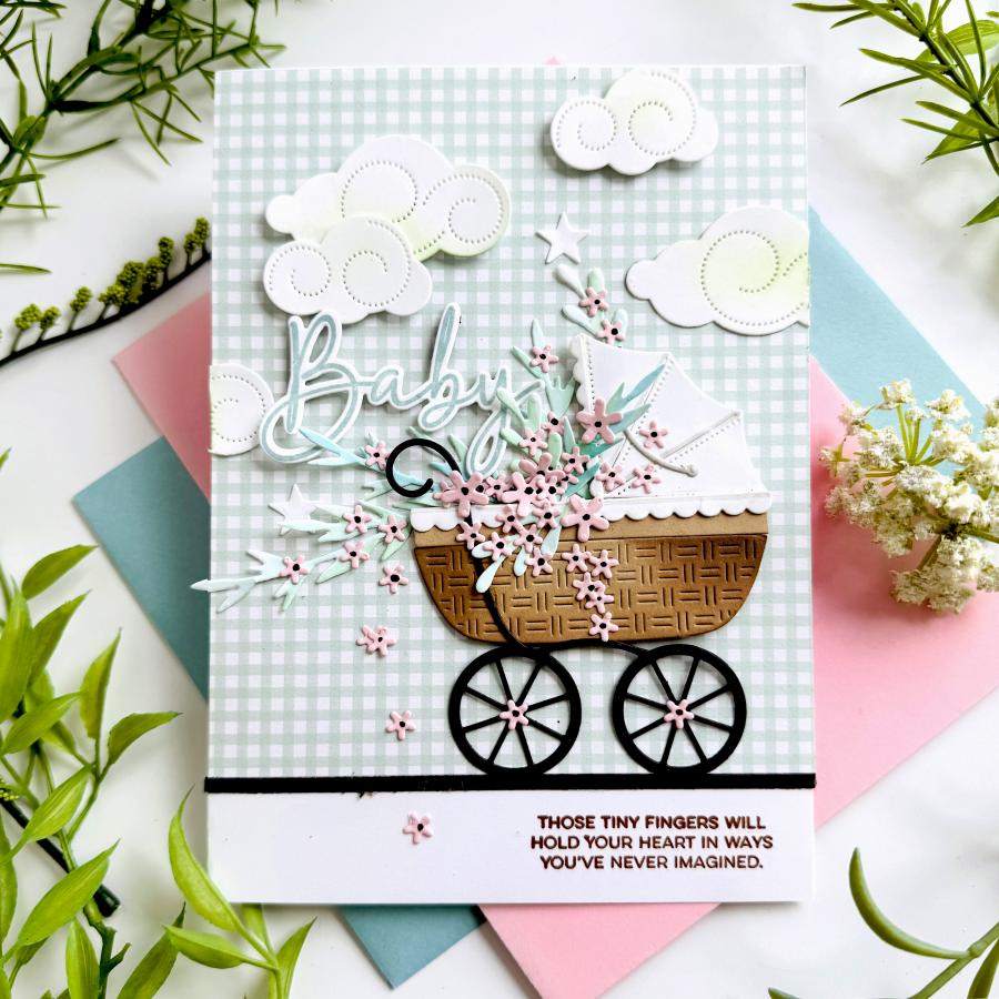 Papertrey Ink Build-A-Baby Buggy Die and Stencil Set clouds