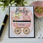 Papertrey Ink Build-A-Baby Buggy Stencils -0090 pink