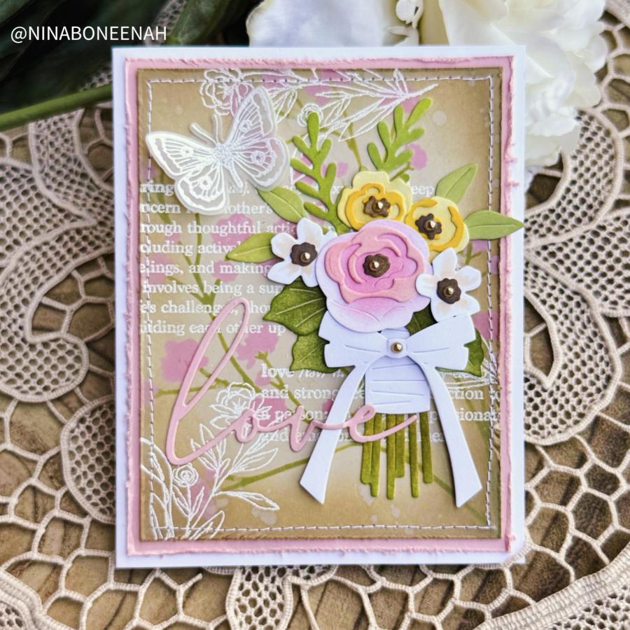Papertrey Ink Build-A-Bouquet Dies pti-1052 butterfly
