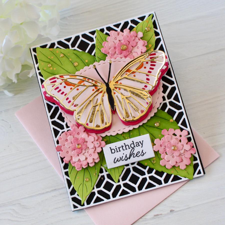 Papertrey Ink Build-A-Butterfly Stencils -0092 birthday wishes