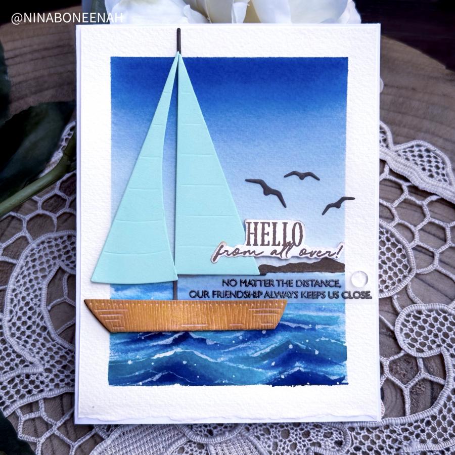 Papertrey Ink Build-A-Sailboat Dies pti-0965 hello