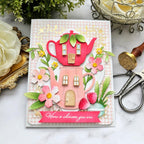 Papertrey Ink Build-A-Teapot Dies pti-1072 pink teapots
