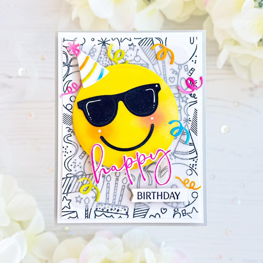 Papertrey Ink Build-An-Emoji Dies pti-1063 happy birthday