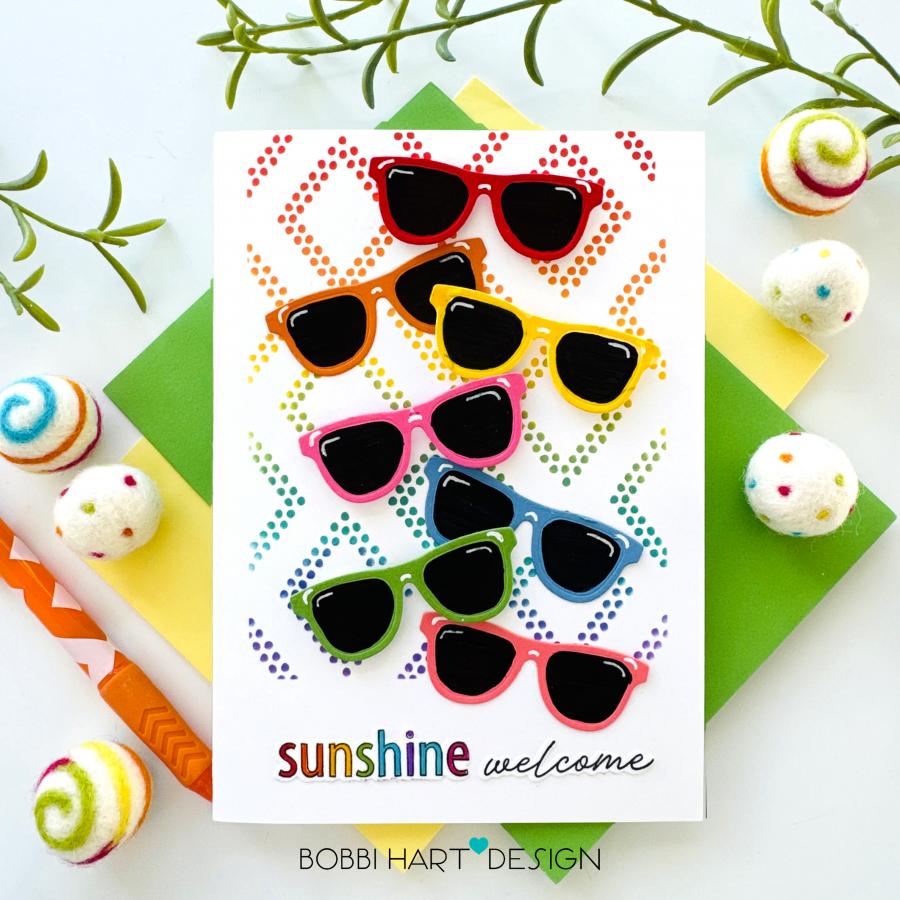 Papertrey Ink Build-An-Emoji Dies pti-1063 sunglasses