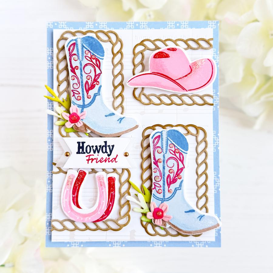 Papertrey Ink Cowboy Reverie Dies pti-0937 boots