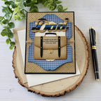 Papertrey Ink Dad Word Dies pti-1088 blue plaid
