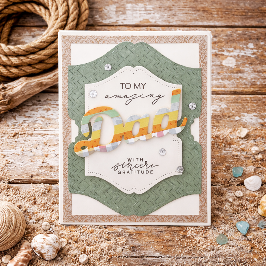 Papertrey Ink Dad Word Dies pti-1088 with gratitude