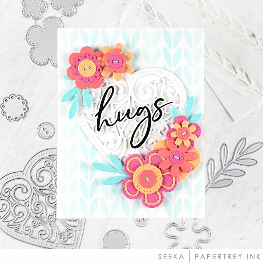 Papertrey Ink Elegant Heart Die pti-0894 hugs