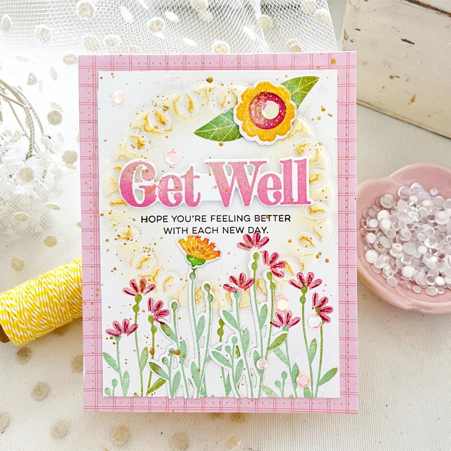Papertrey Ink Garden Grace Clear Stamps 1617 get well