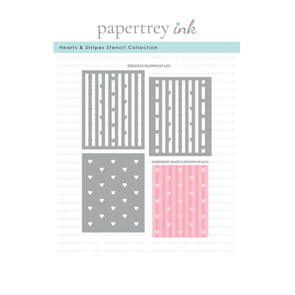 Papertrey Ink Hearts and Stripes Stencils -0091