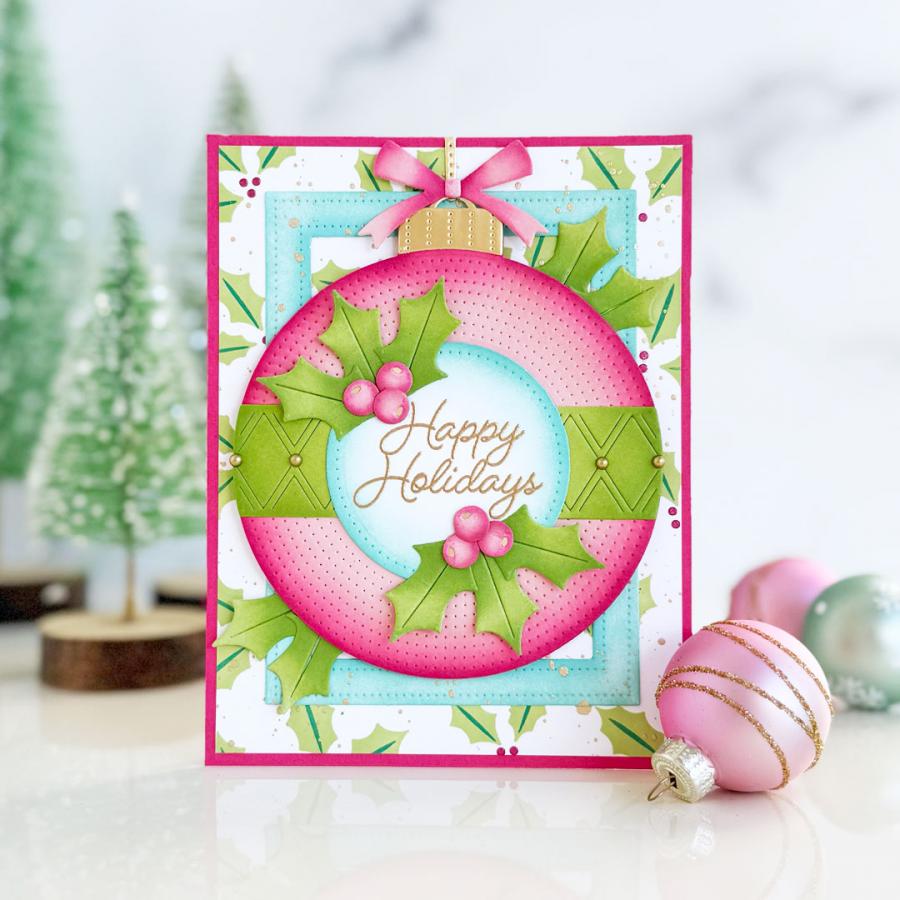 Papertrey Ink Holly Berries Stencils-0097 greenery