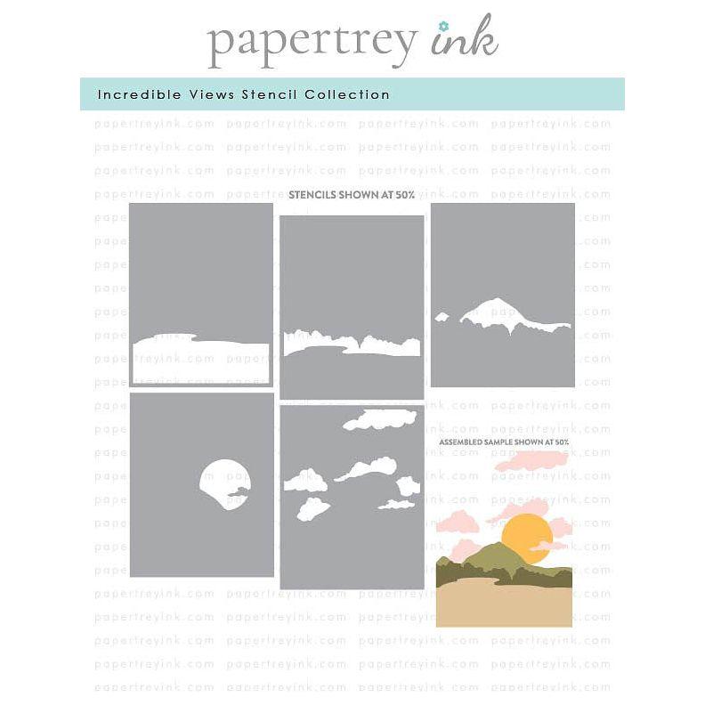 Papertrey Ink Incredible Views Stencils 0073