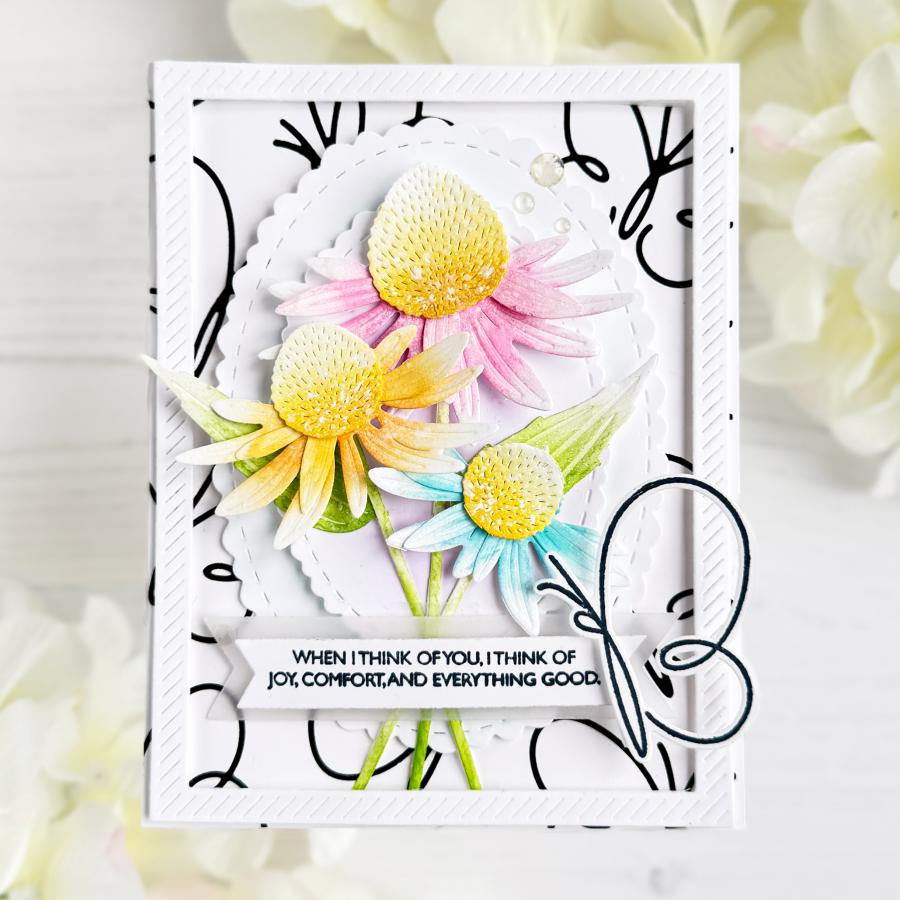 Papertrey Ink Love to Layer Playful Scallops Dies pti-0966 flowers