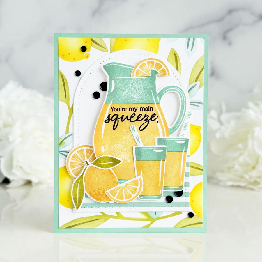 Papertrey Ink Main Squeeze Clear Stamp and Die Set glasses