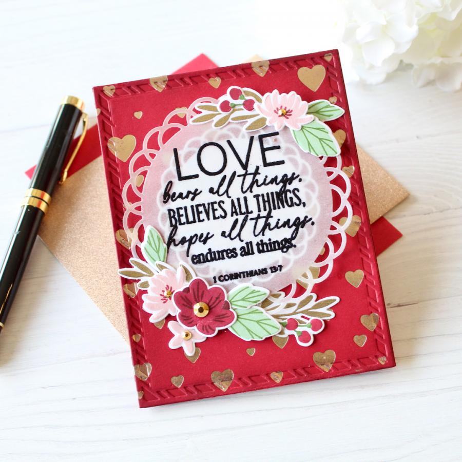 Papertrey Ink Reflections December Dies pti-0893 hearts