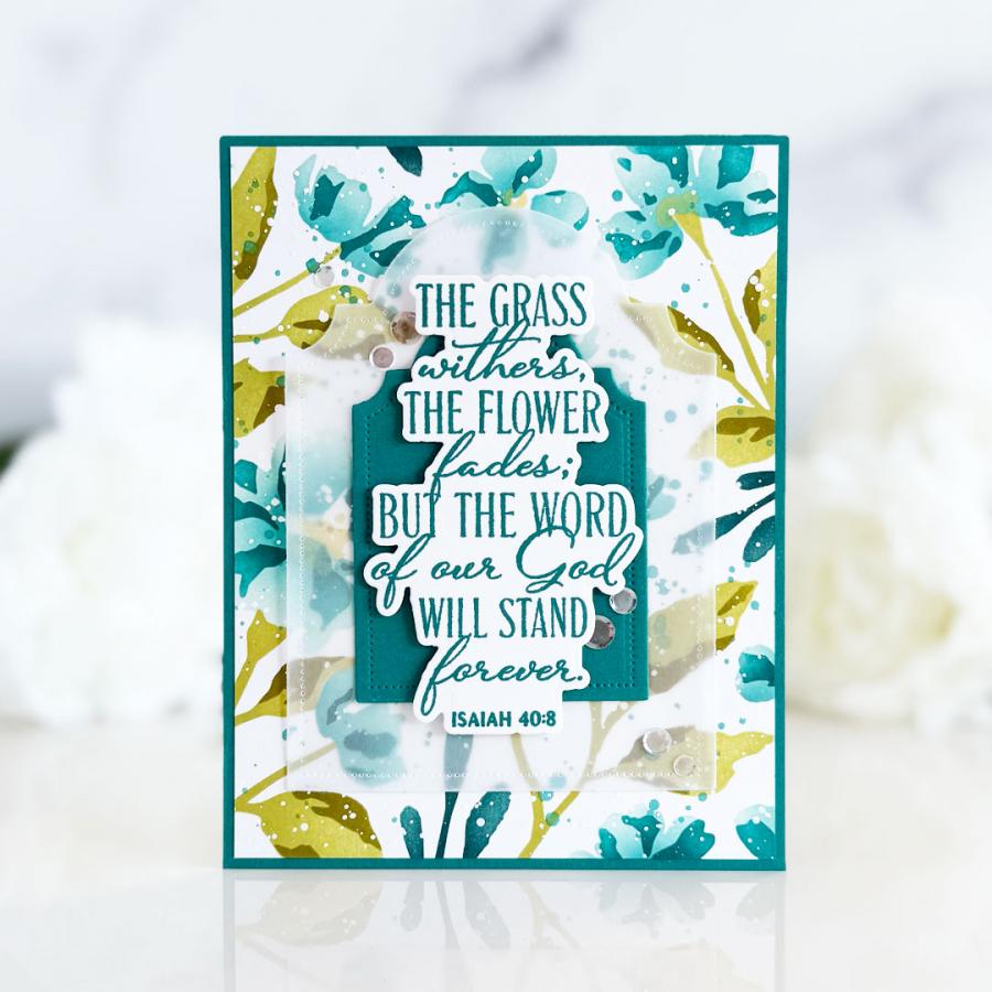 Papertrey Ink Reflections Isaiah 40 Clear Stamp and Die Set green