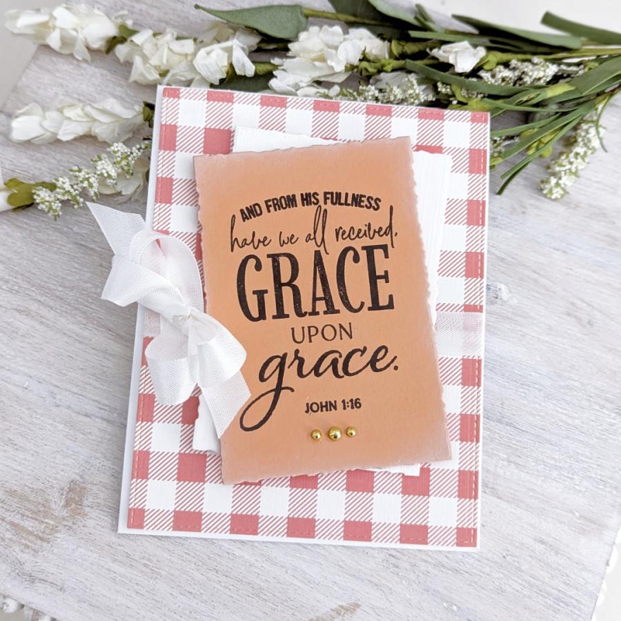 Papertrey Ink Reflections John 1 Clear Stamp and Die Set plaid