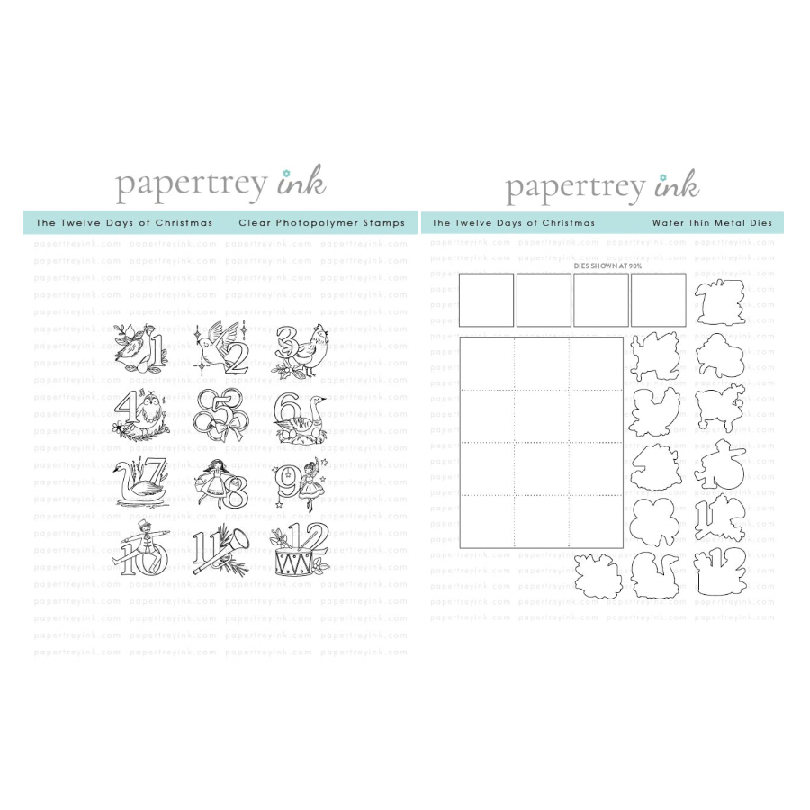 Papertrey Ink The Twelve Days of Christmas Clear Stamp and Die Set