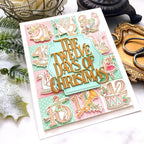 Papertrey Ink The Twelve Days of Christmas Clear Stamp and Title Die Set gold