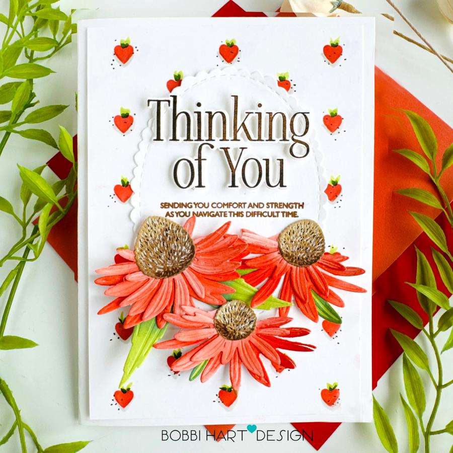 Papertrey Ink This is Big Sentiments Thinking of You Clear Stamps 1650 hearts