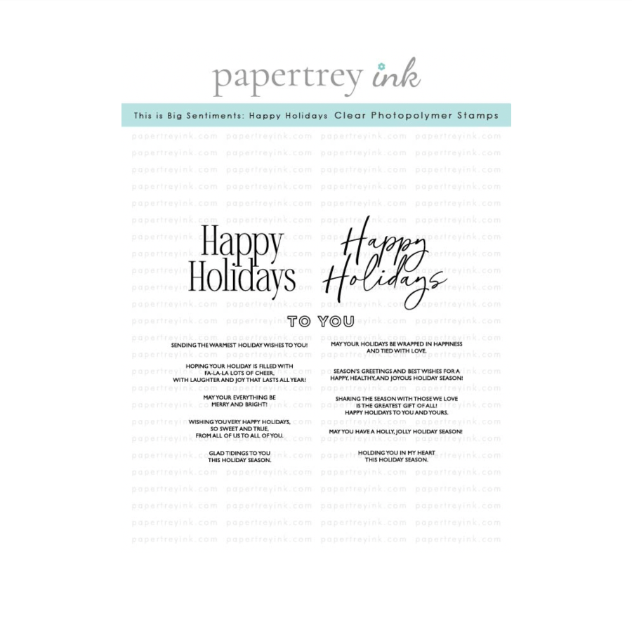 Papertrey Ink This is Bigs Sentiments Happy Holidays Clear Stamps 1669