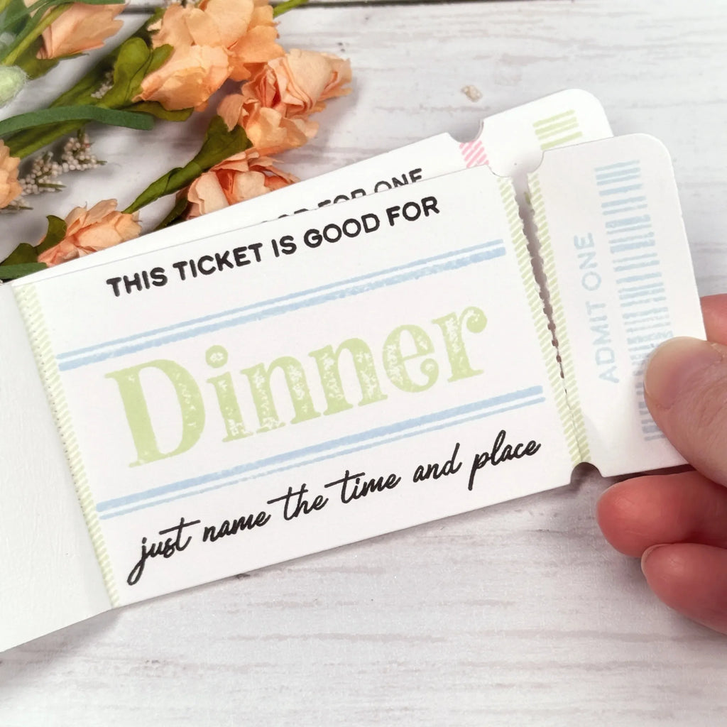 Papertrey Ink VIP Ticket Collection Dining Clear Stamps 1713 dinner coupon book