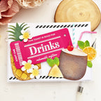 Papertrey Ink VIP Ticket Collection Dining Clear Stamps 1713 tropical drinks card