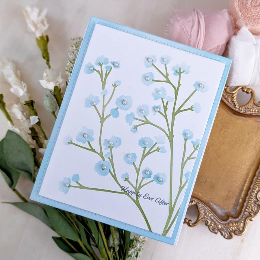 Papertrey Ink Wedding Classics Clear Stamp and Die Set flowers