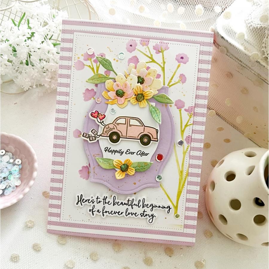 Papertrey Ink Wedding Classics Clear Stamp and Die Set hearts