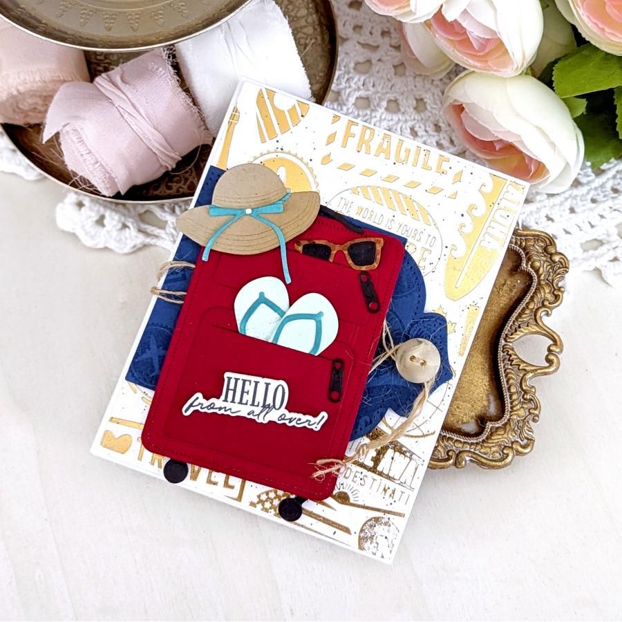 Papertrey Ink Well Traveled Dies pti-0958 suitcase