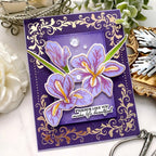 Papertrey Ink Winter Iris Dies pti-1017 purple