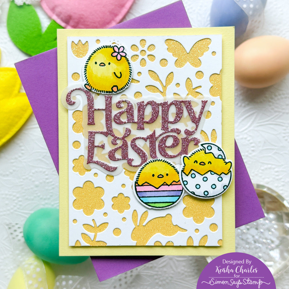 Simon Says Stamp Glitter Cardstock Pastels 6x6 sss332 Favorite Things Easter Card | color-code:ALT02
