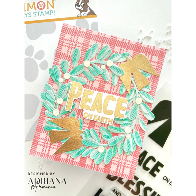 Simon Says Clear Stamps Peacebird 2296msc And Everything Nice Christmas Card