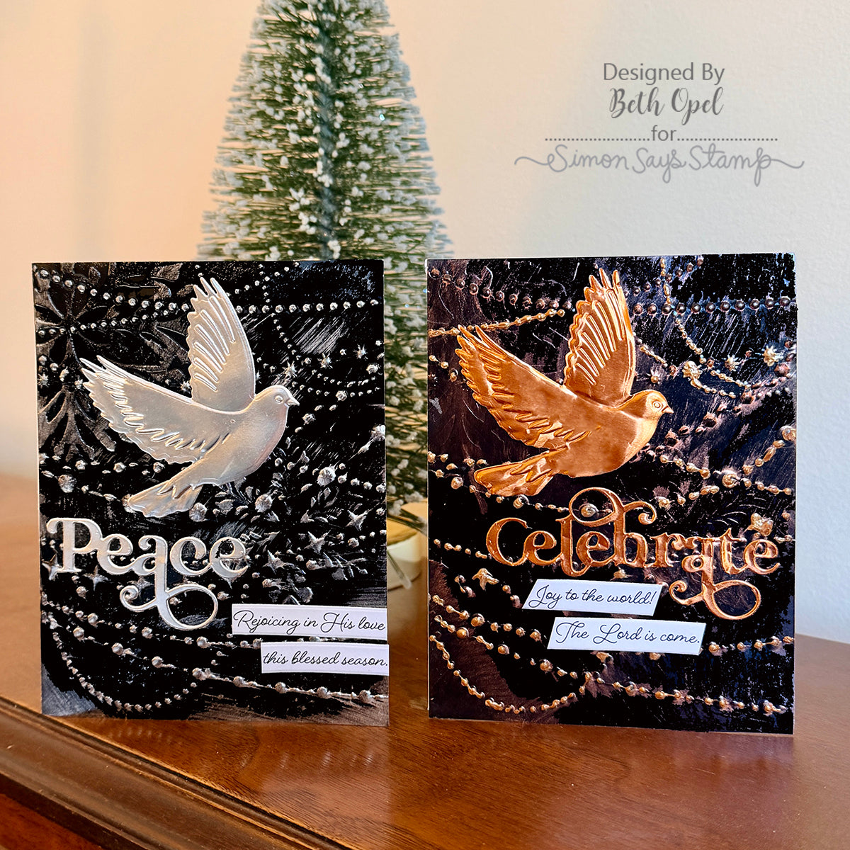 Simon Says Stamp Embossing Folder and Cutting Die Peaceful Dove sfd561 DieCember Holiday Cards