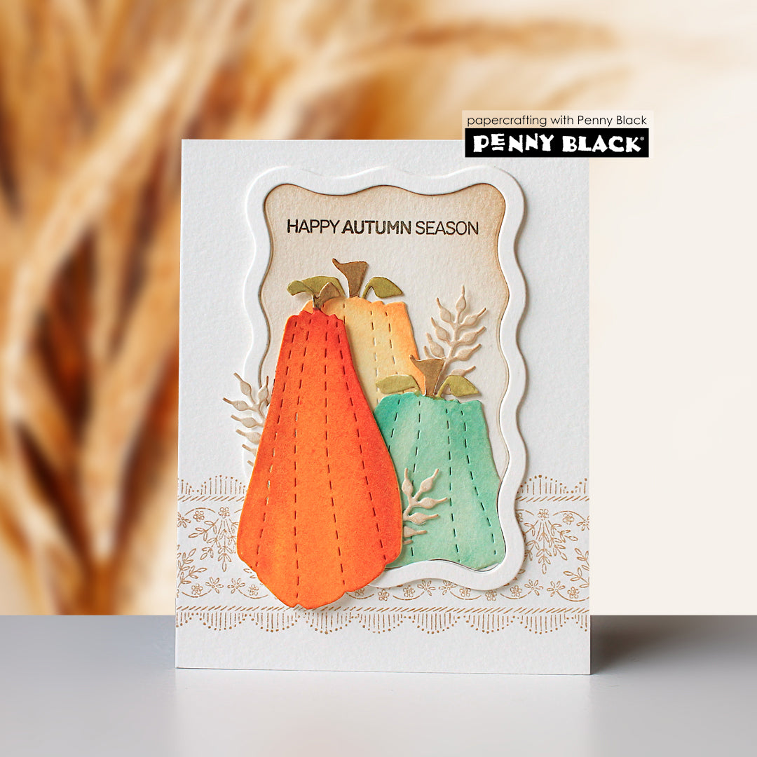 Penny Black Abstract Pumpkins Dies 51-939 autumn