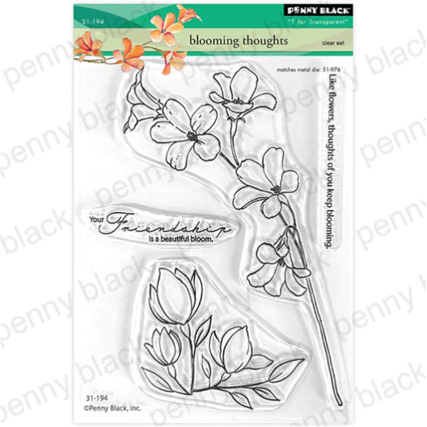 Penny Black Blooming Thoughts Clear Stamps 31-194