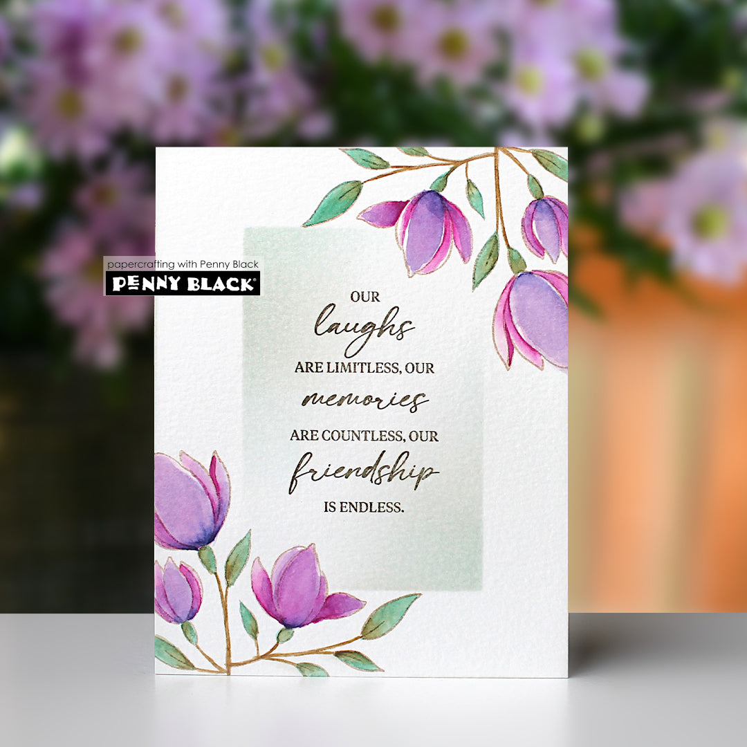 Penny Black Blooming Thoughts Clear Stamps 31-194 friendship