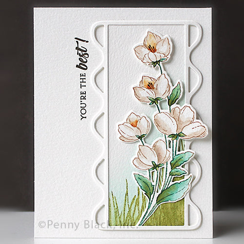 Penny Black Curvature Dies 51-903 white flowers