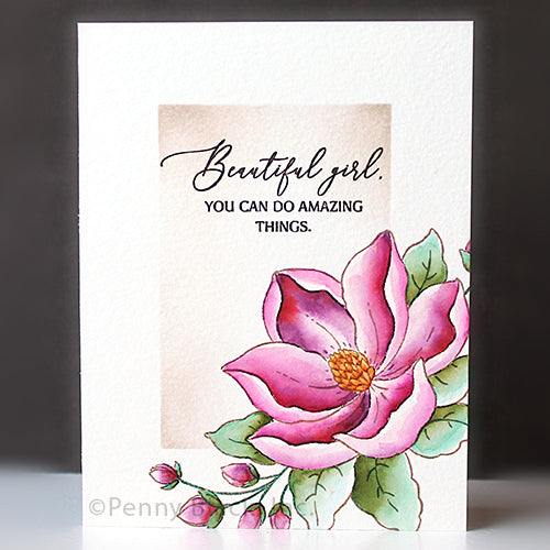 Penny Black Dreams Blossom Clear Stamps 31-131 pink flower