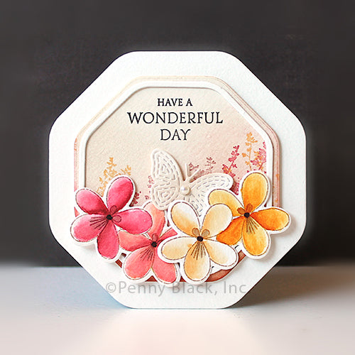 Penny Black Floral Vines Clear Stamp and Die Set butterfly