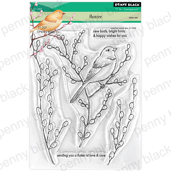Penny Black Flutter Clear Stamp and Die Set image 1