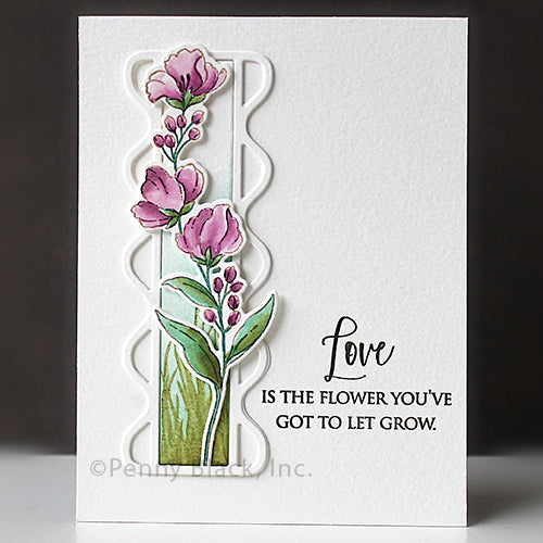 Penny Black Garden Trio Clear Stamp and Die Set love